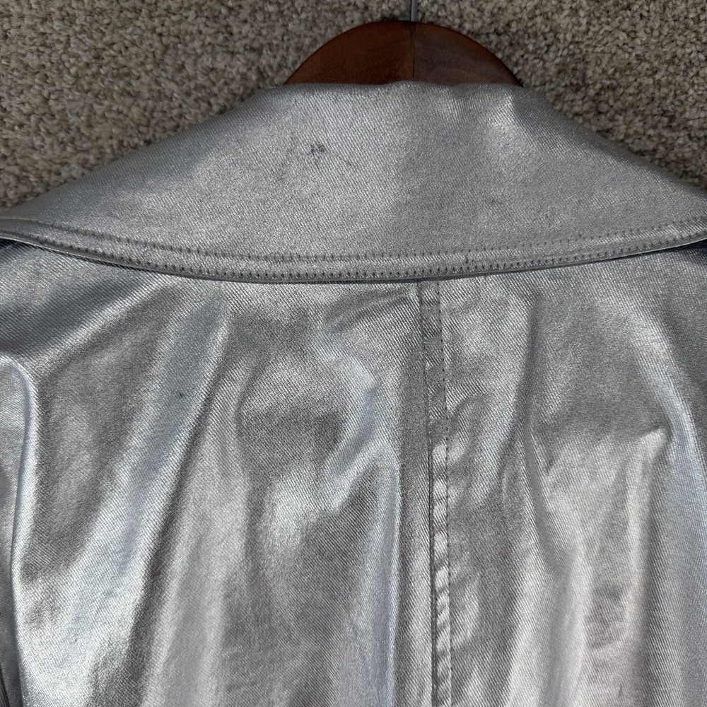 Ralph Lauren Jeans Co Womens Soirée Silver Y2k‎ Metallic Jacket VTG XL *FLAWS - Picture 12 of 12